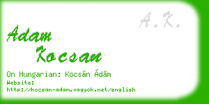 adam kocsan business card